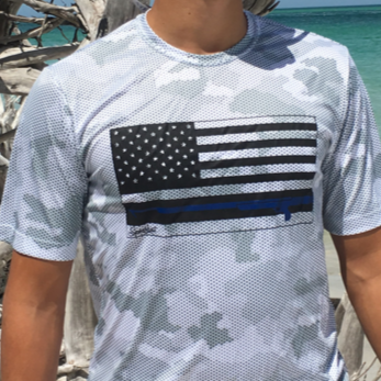 Spearo UV Performance Shirt-American Blue-Support Police