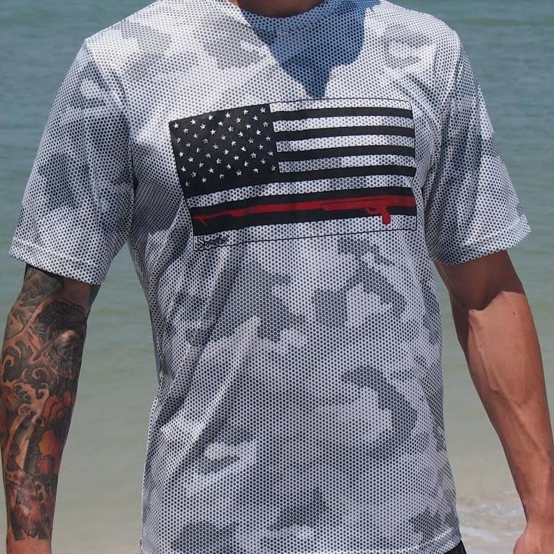 Spearo UV Performance Shirt-American Red-Support Fire